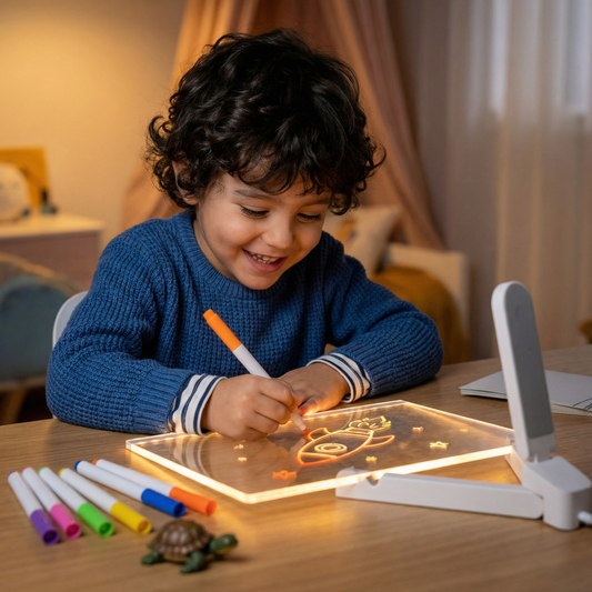 Pizarra LED reutilizable para dibujo y escritura infantil