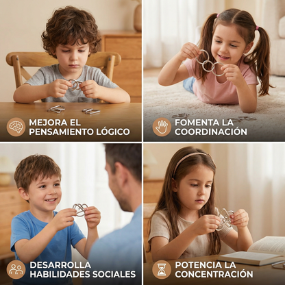 Rompecabezas metálico de lógica para niños y adultos