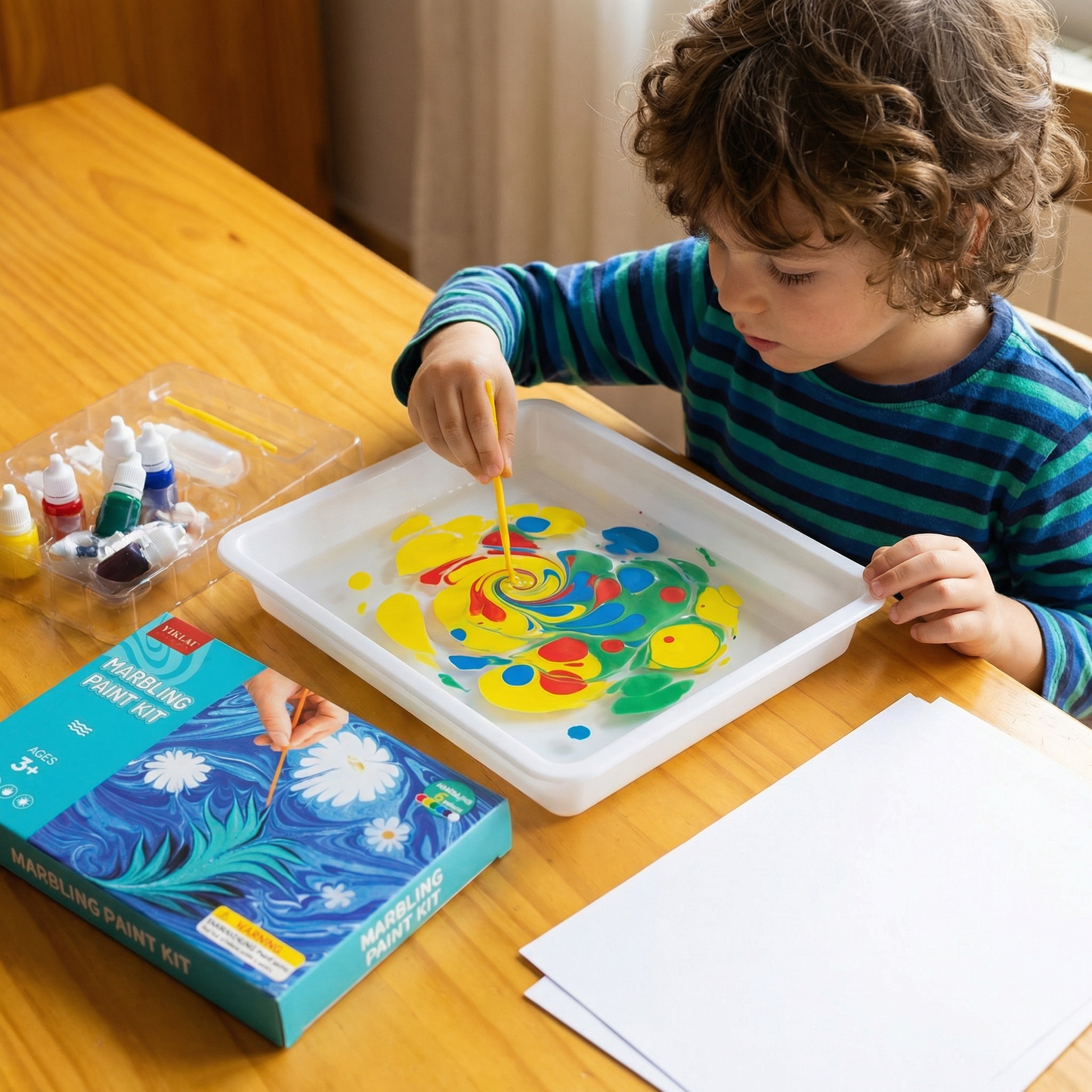 Kit de pintura marmoleada para niños