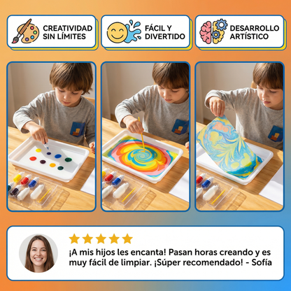 Kit de pintura marmoleada para niños