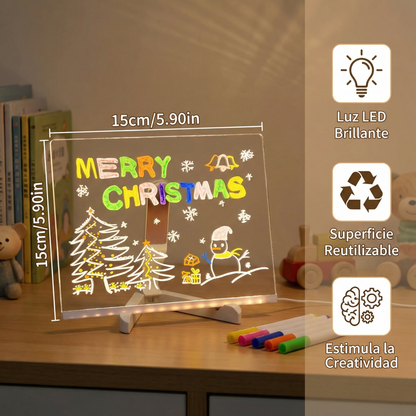 Pizarra LED reutilizable para dibujo y escritura infantil