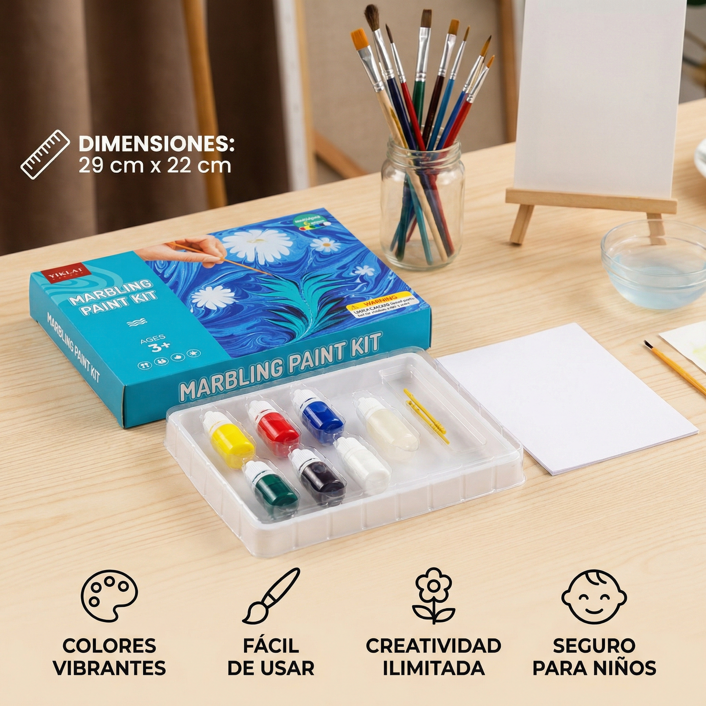 Kit de pintura marmoleada para niños