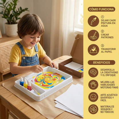 Kit de pintura marmoleada para niños