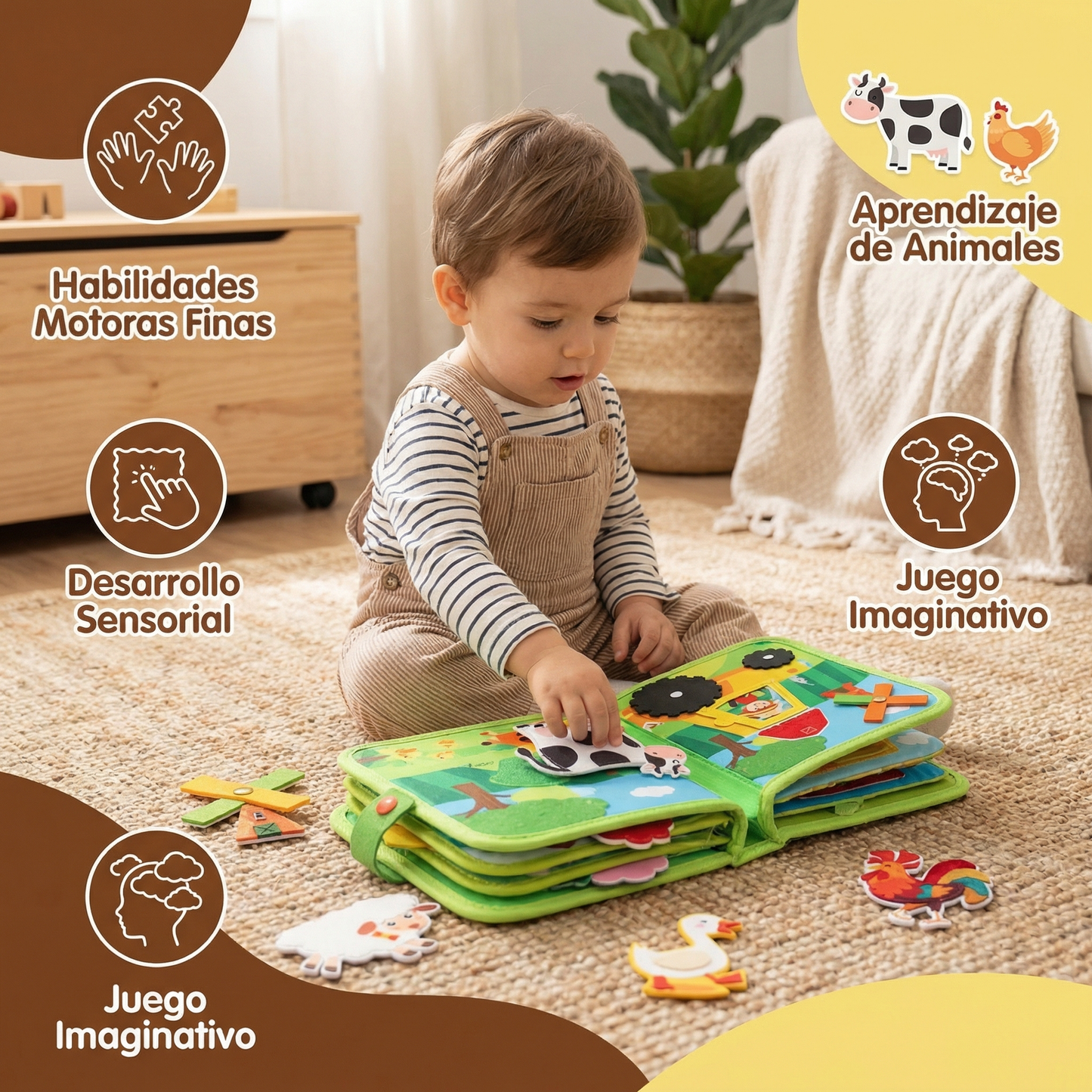 Libro educativo de cuentos de granja para niños pequeños