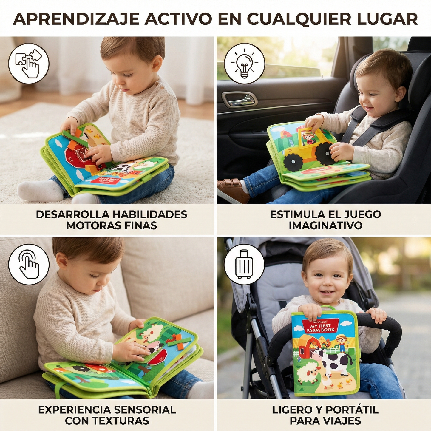 Libro educativo de cuentos de granja para niños pequeños