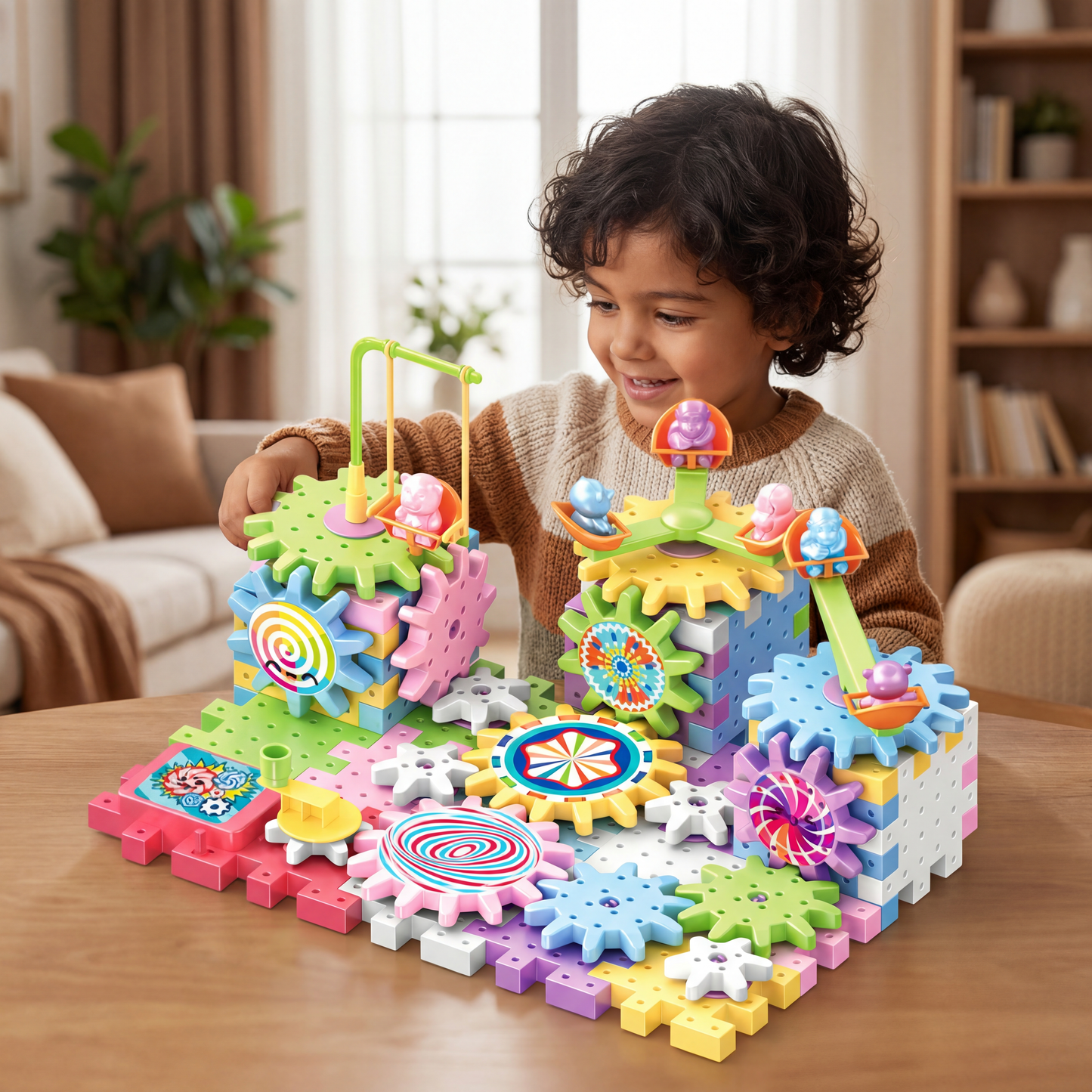 Bloques STEM con engranajes mecánicos para niños