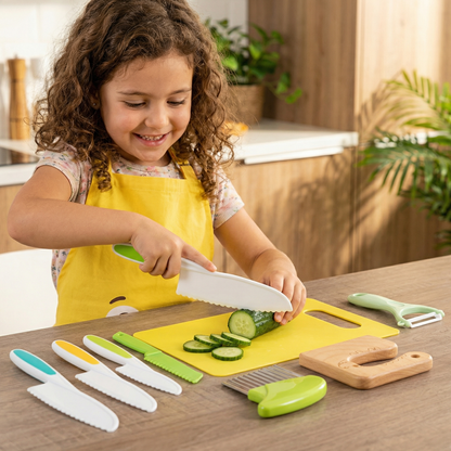 Kit de cuchillos seguros para niños en la cocina